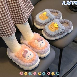 ALMA1 Dép Lông Trẻ Em, Dép Cotton Trẻ Em Hoạt Hình Bé Gái Bé Trai, Dép Trong Nhà Sang Trọng Thỏ / Gấu