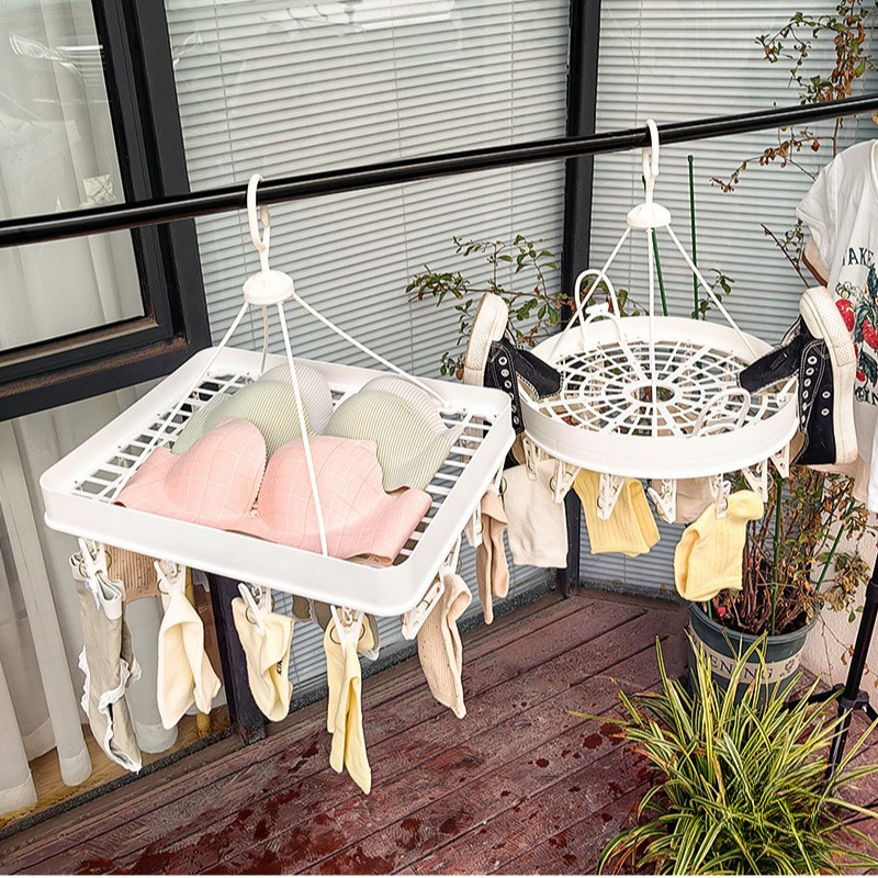 Móc Treo Chùm,26 Kẹp,Móc Phơi đồ đa Năng,gấp gọn, nhựa chắc chắn,chống gió,phơi tất,đồ lót, quần áo nhỏ