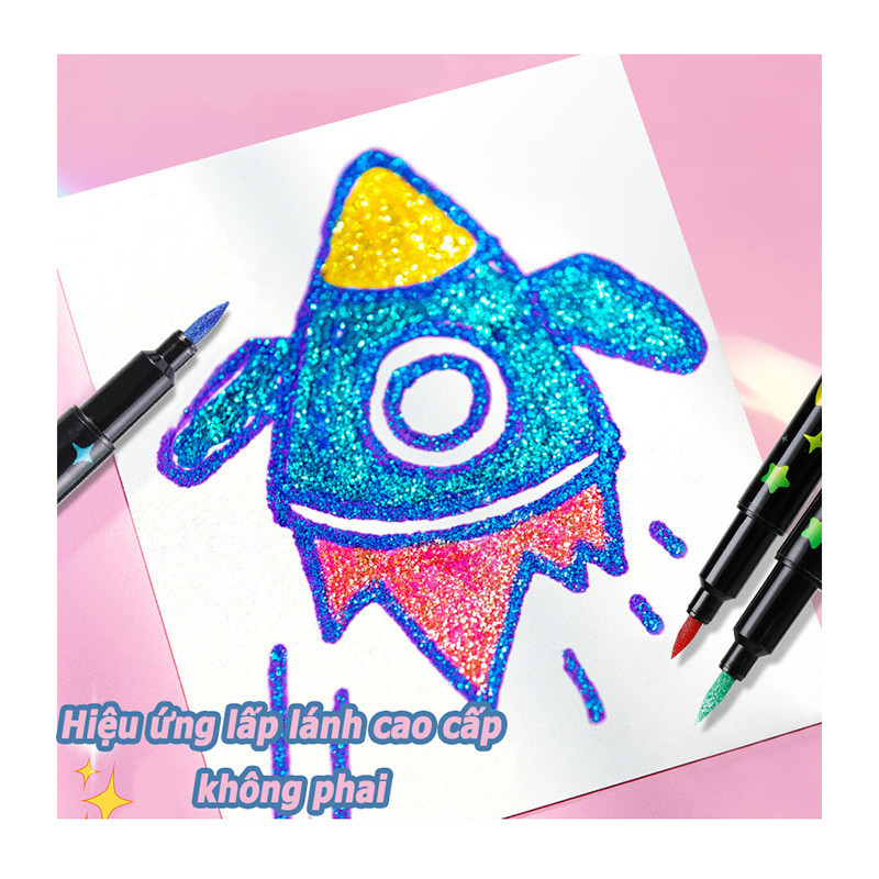 Hộp 48 Chiếc 96 Màu Nhũ Kim Tuyến Đầu Mềm Acrylic Marker,Bút Lông Đầu Mềm Nhanh Khô,Màu Vẽ Sáng Tạo