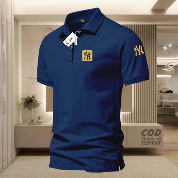 Áo Thun NY Blog collarPOLO + Logo Vàng Tay Áo Cổ Người Lớn Áo Sơ Mi Wangki Áo Sơ Mi Polo Nam Đồng Nhất Áo Thun / Áo Áo Polo Áo