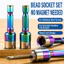WANYEDI 1 / 5 Ổ cắm đầy màu sắc, Tay tuốc nơ vít khí nén 8mm có độ cứng cao, Ổ cắm tác động loại kẹp chống mài mòn đa năng cho tuốc nơ vít khí nén