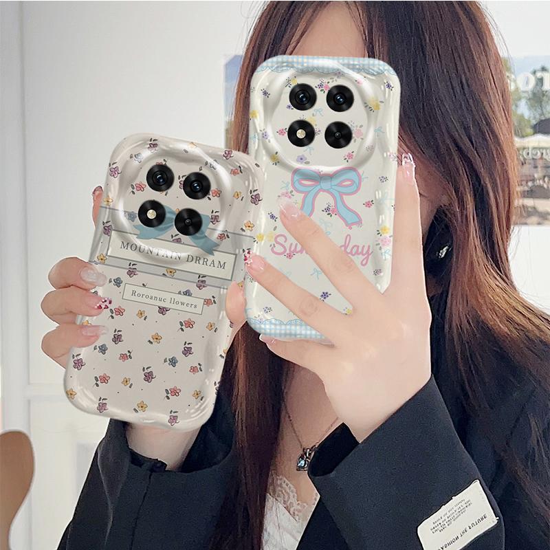 Ốp Lưng Cho Redmi Note 14 Pro 4G 5G POCO X7 Phim Hoạt Hình Vỏ Kem Nơ Cặp Đôi Mềm TPU 3D Sóng Silicon Vỏ Điện Thoại