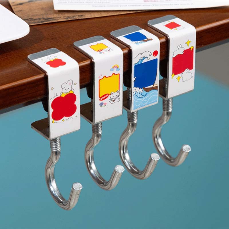 🌤️COD🌤️Móc treo balo, túi xách bằng chất liệu kim loại cứng cáp, móc treo đồ cạnh bàn có thể xoay điều chỉnh