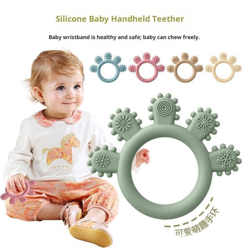 HFSHY Cầm Tay Nhiều Màu Silicone Vòng Cho Bé Miếng Dán Lo Âu Mọc Răng Đồ Chơi 0-12 Tháng Nhai Hạt Cảm Giác Kẹo Cao Su Giảm Soother Bé VN