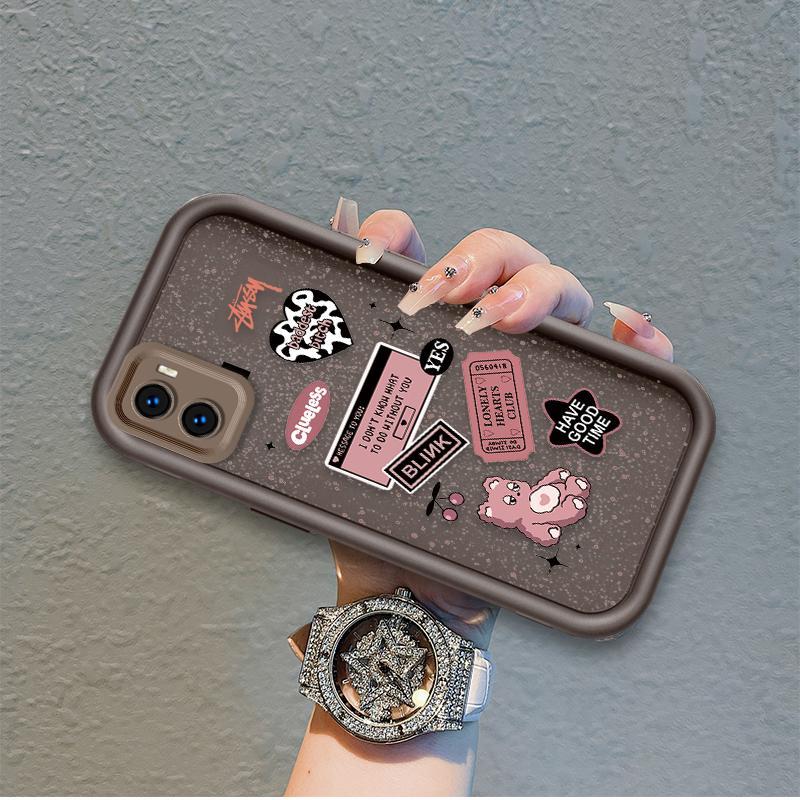 Vỏ Cho VIVO Y15S Y15A Y01 Vỏ Điện Thoại Mềm Cầm Tay Silicon Hoạt Hình TPU Gấu Tình Yêu Xu Hướng Mắt Thiên Thần Chống Sốc Ốp Lưng