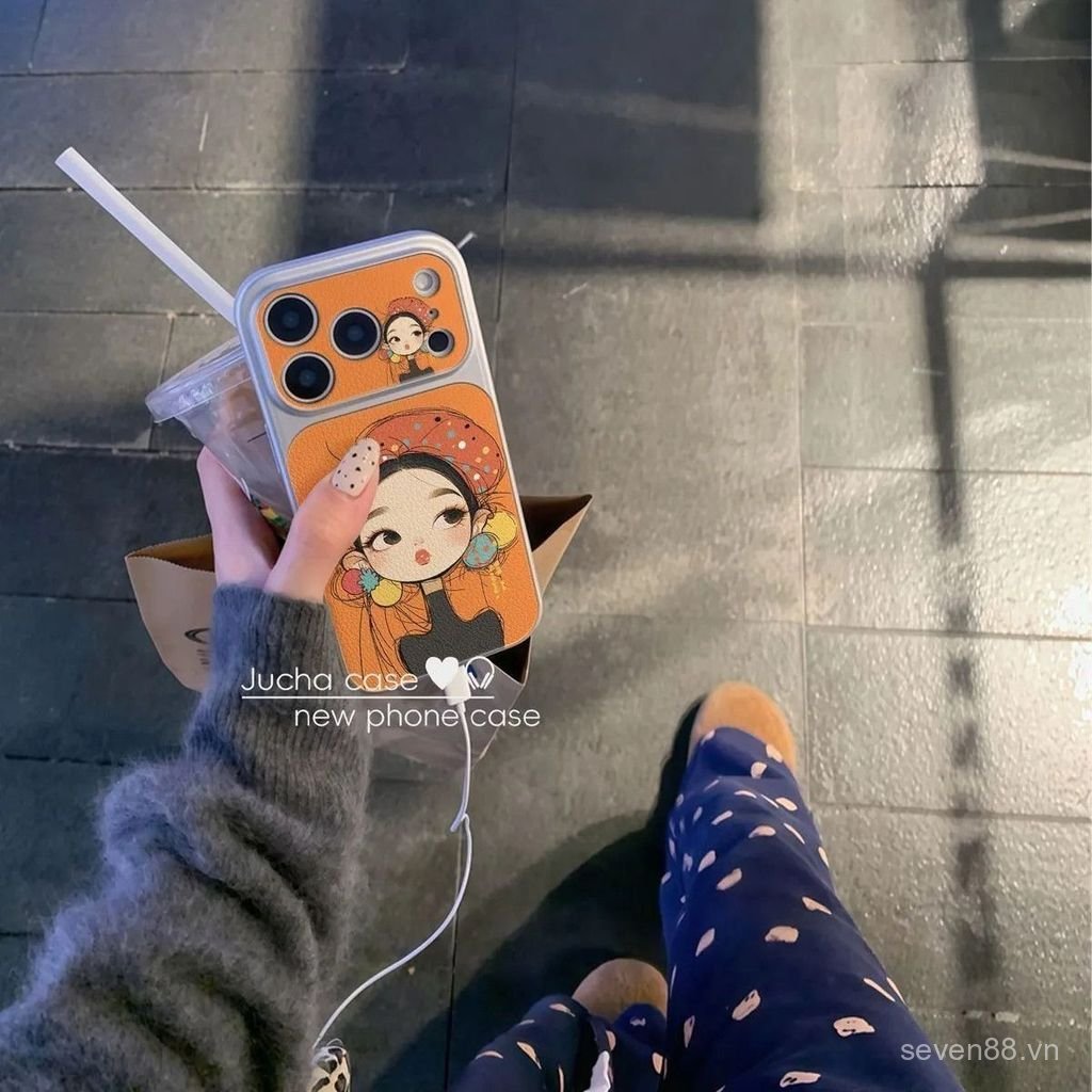Ốp Điện Thoại Thích Hợp Cho iPhone 11 12 13 14 15 16 17 Pro max Plus Air Cartoon Girl Cửa Sổ Lớn Chống Sốc Vỏ Bảo Vệ Chống Sốc Bao Gồm Tất Cả O9YU