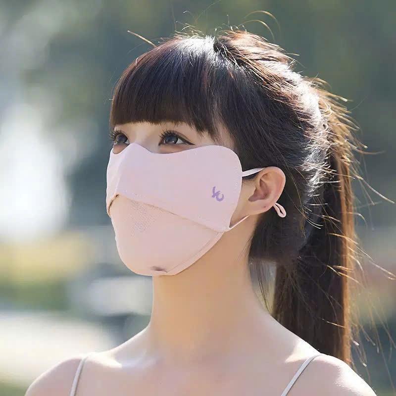 Khẩu Trang Vải Thun Lạnh Cao Cấp Không Gọng Chống Nắng Kháng UV Thoáng Khí Mềm Mịn Co Giãn Ôm Mặt Unisex - A.K HOME