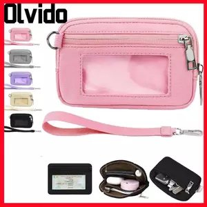 Ví đeo tay OLVIDO, Túi đeo tay nhẹ cửa sổ ID, Túi đeo tay cầm tay cầm tay chống nước thời trang có khóa kéo Ví đựng tiền xu Yoga Sport