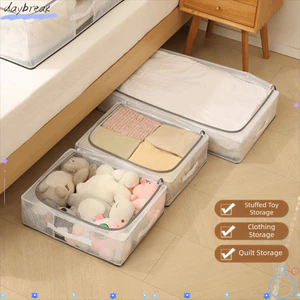Túi lưu trữ DAYBREAK, Không cần lắp ráp Tay cầm ba mặt dưới giường, Ngăn kéo lưu trữ đóng khóa kéo có thể gập lại đa năng cho quần áo