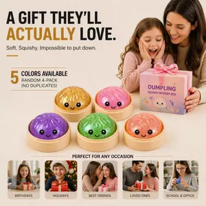 Sản phẩm bán chạy Long lanh Bánh bao Squishy Bóng giảm căng thẳng, Bánh bao lấp lánh màu hồng hiếm Đồ chơi mềm mại và dễ thương, Hộp mù bí ẩn