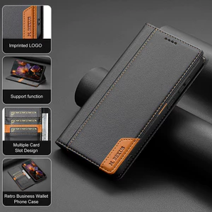Dành Cho Xiaomi Redmi Note 15 14 13 Pro Plus 5G Note 14 Doanh Nghiệp RFID Chặn Ví Điện Thoại Bao Da PU Lật Chân Đế Vỏ