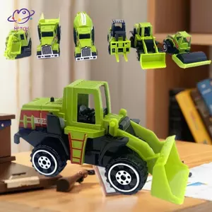 HFTOY 6 Cái / bộ Đồ Chơi Giáo Dục Hợp Kim Nhựa Kỹ Thuật Tru Xe Mô Hình Xây Dựng Xe Máy Xúc Máy Xúc Cho Trẻ Em Quà Tặng ~
