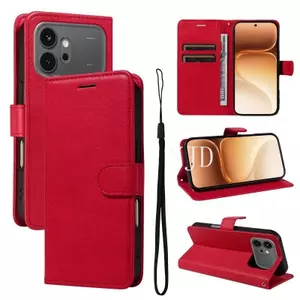 Ốp Lưng Cho Honor 600 Pro Cổ Điển Màu Da Khe Cắm Thẻ Dây Đeo Tay Chống Rơi Vỏ Điện Thoại