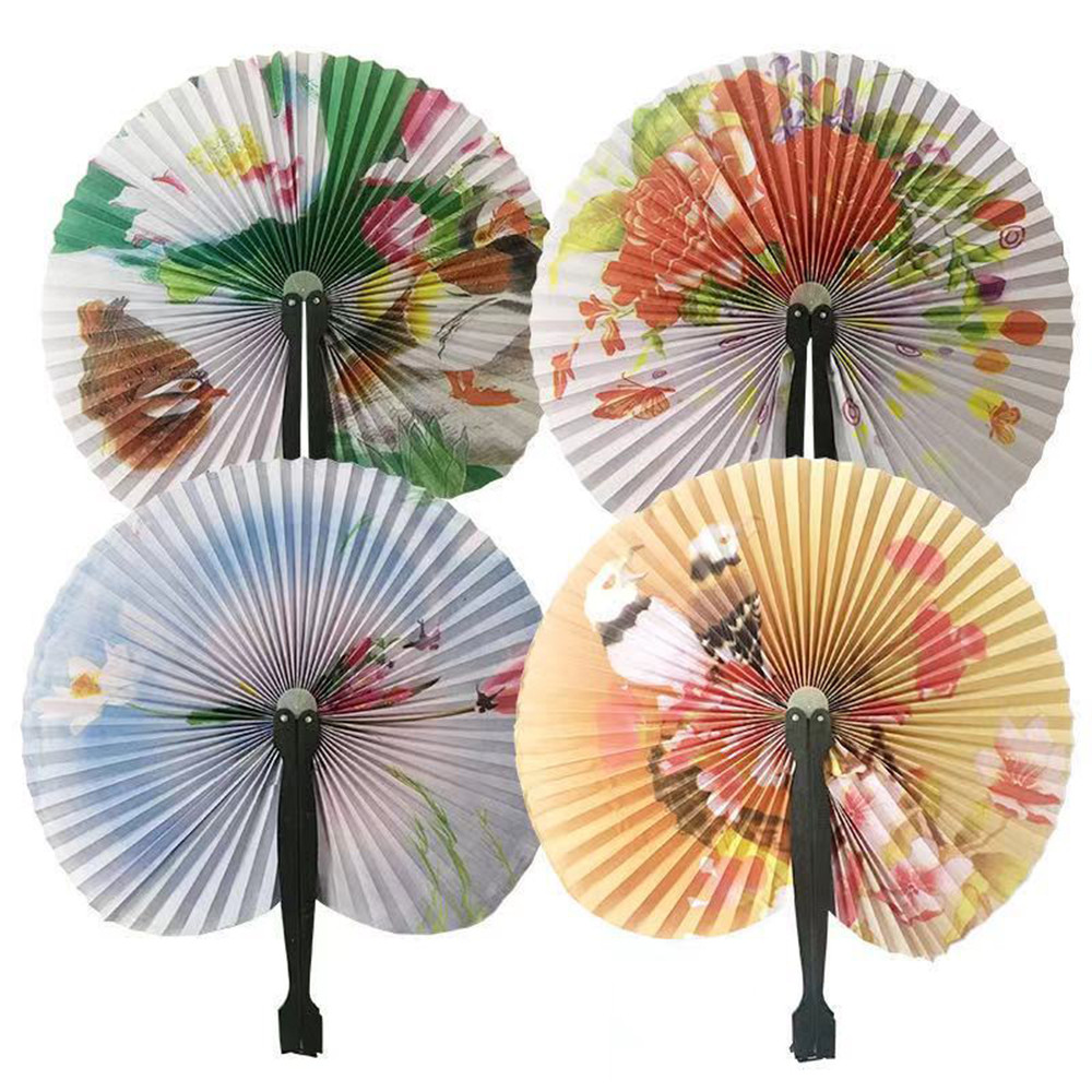 Có Thể Gập Lại Quạt Giấy Retro Cối Xay Gió Nhỏ Tròn Giấy Màu Trang Trí Quạt Giấy Phong Cách Đảng Tay Quà Tặng 1 Chiếc Quạt Ngẫu Nhiên In Hình