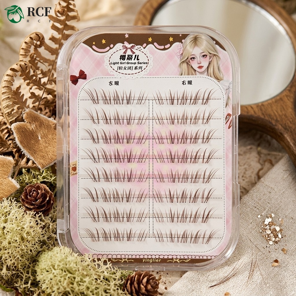 COD+Nhíp tặng kèm🎁 Lông mi giả tự nhiên phong cách hươu nâu C Curl 9-13mm Lông mi sợi mềm thủ công để mặc hàng ngày