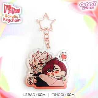 CUTESYCENTER - Dandadan Couple Acrylic Keychain Gantungan Kunci Pasangan Anime Chibi Momo Okarun 6cm - COUPLE1