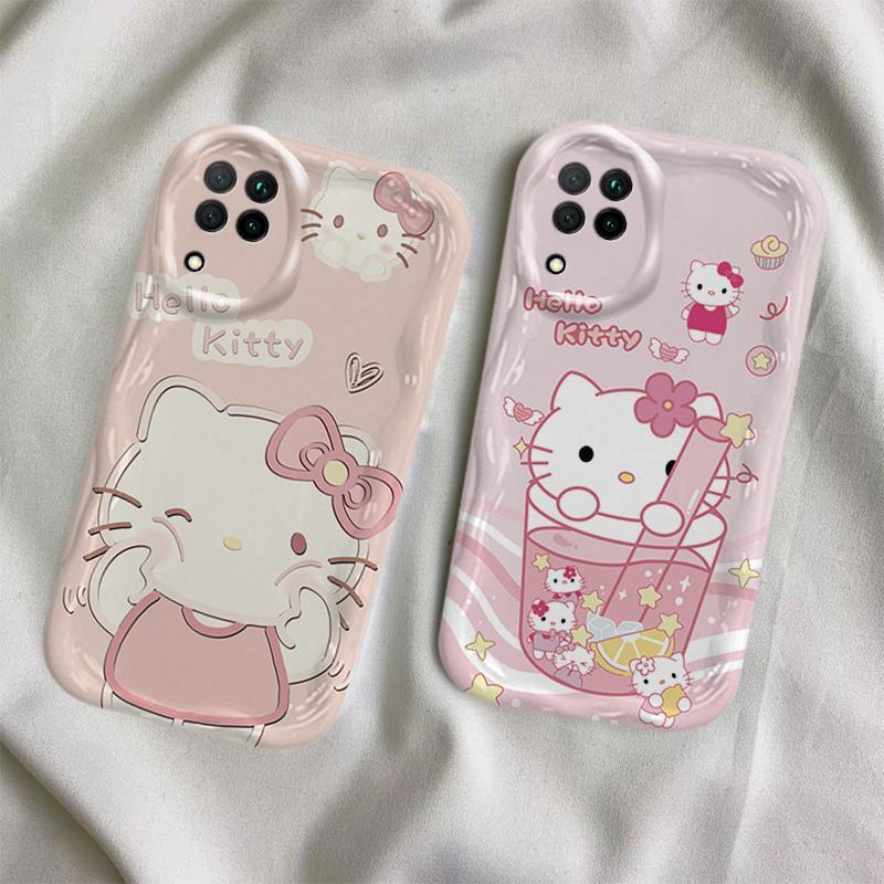 Ốp Lưng Cho Samsung Galaxy A12 M12 A22 4G 5G Phim Hoạt Hình Kem Cặp Đôi Mèo Mềm TPU 3D Sóng Silicon Vỏ Điện Thoại