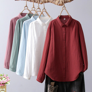 Áo sơ mi nữ chất liệu sợi cotton 100%, cổ mềm mại, đa năng cho bé gái