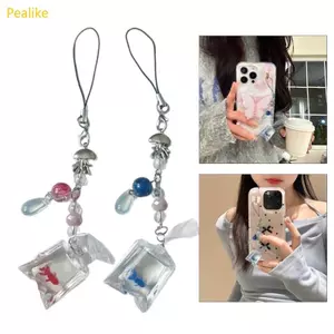 Pealike Phong Cách Cá Mặt Dây Chuyền Di Động Quyến Rũ Thời Trang Chuyển Tiếp Móc Khóa Mặt Dây Chuyền Cá Thanh Lịch Túi Nước Móc Khóa Điện Thoại Accessor