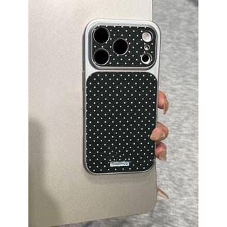 Vỏ bảo vệ iPhone họa sóng chấm điểm trọn bao cửa sổ lớn tương thích dòng 17 đến 12 Pr