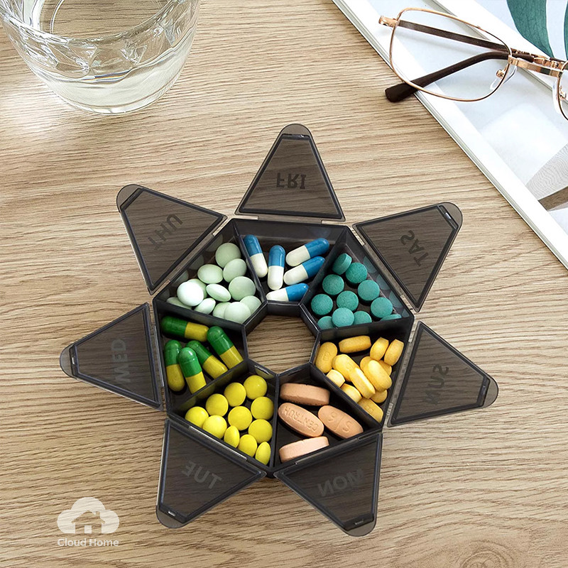 🌤️COD🌤️Hộp thuốc One Week 7 Corners Hộp thuốc đóng gói riêng Hộp mini di động