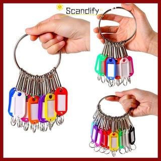 [Giao hàng từ Việt Nam] Thẻ chìa khóa SCANDIFY 10 / 20 / 30 / 40 miếng, Cửa sổ trong suốt có biển số Vòng chìa khóa, Nhẫn chia kim loại hình chữ nhật Phụ kiện cho thuê