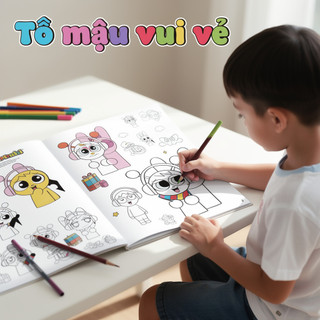 Sách tô màu cho trẻ em Hoạt động vẽ nguệch ngoạc Giấy dày Đồ chơi du lịch giáo dục không độc hại