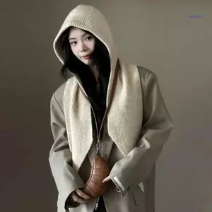 Suit Hàn Quốc Balaclava Earmpuff Beanie Handmade, kèm khăn choàng cổ, phù hợp mùa đông