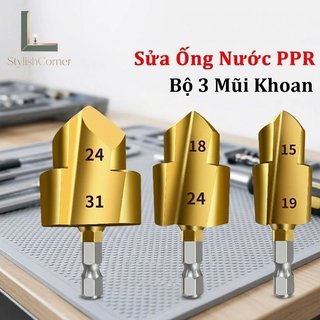 Mũi khoan sửa chữa ống PPR Bộ thép không gỉ phủ titan cho ống nước bị hỏng 20 25 32mm