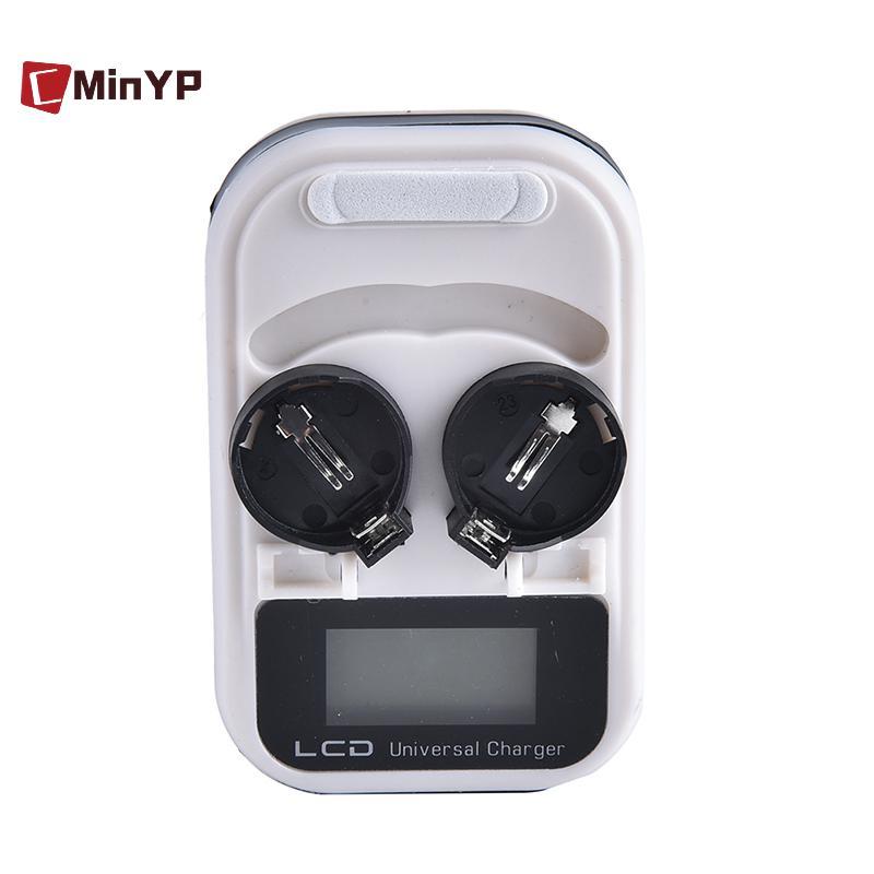 CMinYP US Cắm 2 Khe LIR2032 LIR2025 LIR2016 Nút Đồng Xu Cell Sạc Pin LCD Glory