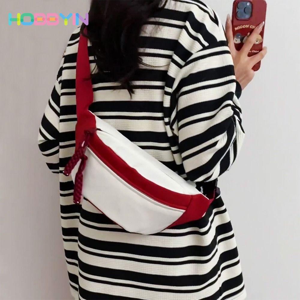 Túi đeo thắt lưng HOBBYIN, Túi đeo ngực nữ đa chức năng màu sắc phù hợp, Vải di động Giải trí Túi đeo thắt lưng chạy bộ dung tích lớn Thể thao