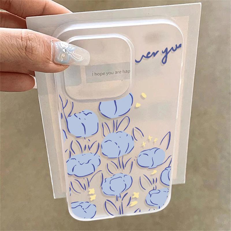 Blue Tulip cho trường hợp iPhone 17pro iPhone 16/15 Skin Sense Frosting Case