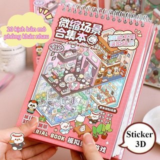 3D Lớp Phong Cảnh Miếng Dán PET Dễ Thương Diorama Trang Trí Tường Phong Cách Hàn Quốc Phòng DIY Văn Phòng
