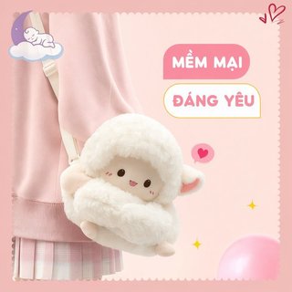 Dễ Thương Cừu Sang Trọng Túi Đeo Ngang 3D Mềm Nhung Mini Ba Lô Hoạt Hình Trường Quà Tặng Hợp Thời Trang