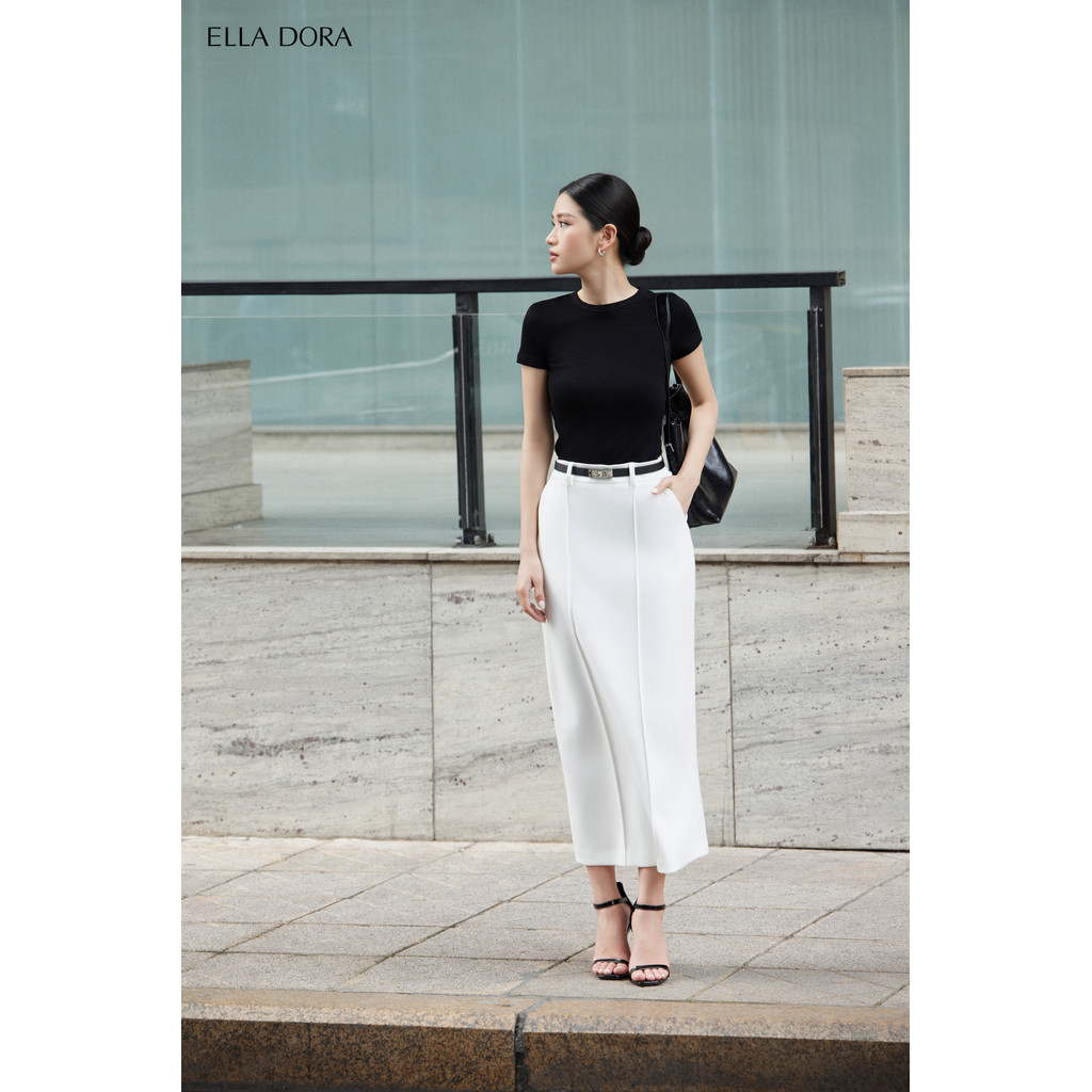 Chân váy ELLA DORA dáng A dài có túi form gọn thanh lịch công sở 3 màu ĐEN/TRẮNG/NÂU [CV183]