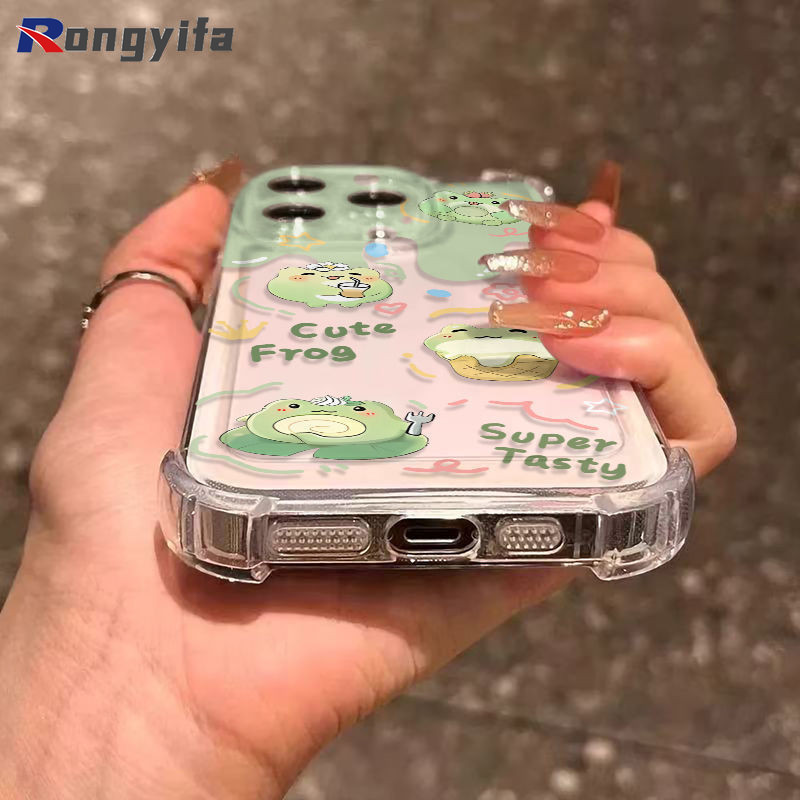 Ốp Điện Thoại Gấu Hoạt Hình Cho Realme 16 15T 15 P4 Power V60 Narzo Power 90X 90 80 Lite Note 80 70 70T C85 C83 C71 C75 C75X C67 Neo8 7 Turbo GT8 7 Pro Vỏ Trong Suốt Vỏ Ếch Dễ Thương