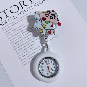 Crayon Shin-Chan Hoạt Hình Y Tá Ngực Đồng Hồ Sinh Viên Thi Y Tế Ngực Bỏ Túi Bác Sĩ Dễ Thương Có Thể Kéo Đồng Hồ Bỏ Túi Có Thể Thu Vào
