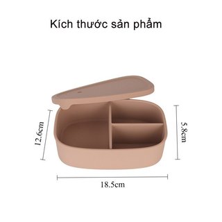 Hộp cơm trưa bằng silicon 750ml Hộp đựng thực phẩm có thể gập lại Chống rò rỉ Tủ đông vi sóng Văn phòng an toàn