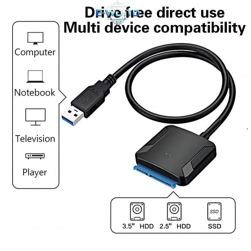 Cáp E-WOITD USB 3.0 Sang SATA Sata III Sang USB Adapter Cáp Chuyển Đổi Hỗ Trợ 2.5 / 3.5 Inch SSD Bên Ngoài HDD Adapter Ổ Cứng E-WOITD