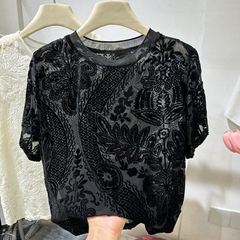 Áo thun ngắn tay dành cho nữ, mẹ mùa hè, thời trang, dáng rộng, giản dị, áo giảm béo dành cho nữ