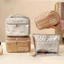 Túi đựng đồ trang điểm Quilted FAVORITEGOODS, Túi đựng mỹ phẩm dung tích lớn cầm tay, Túi đựng đồ giặt chống nước chống sốc đa chức năng dành cho nữ Cô gái