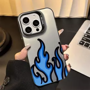 Ốp Lưng Cho Redmi Note 14 13 Pro 12 Pro 11 Pro 11s 10 10s 14C 13C A3 A2 A1 12C 12 10C 9C Blue Flame Fire Cool Thẩm Mỹ Nhiều Màu Sắc Bạc Chống Sốc Vỏ Điện Thoại Mềm
