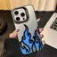 Ốp Lưng Cho Redmi Note 14 13 Pro 12 Pro 11 Pro 11s 10 10s 14C 13C A3 A2 A1 12C 12 10C 9C Blue Flame Fire Cool Thẩm Mỹ Nhiều Màu Sắc Bạc Chống Sốc Vỏ Điện Thoại Mềm