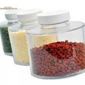 TRTR 6 Cái / bộ Bình đựng gia vị Bình đựng hạt tiêu Hộp đựng gia vị Tháp gia vị Dụng cụ thảo mộc & gia vị trong suốt Lon gia vị nhà bếp Ra Chai gia vị VN