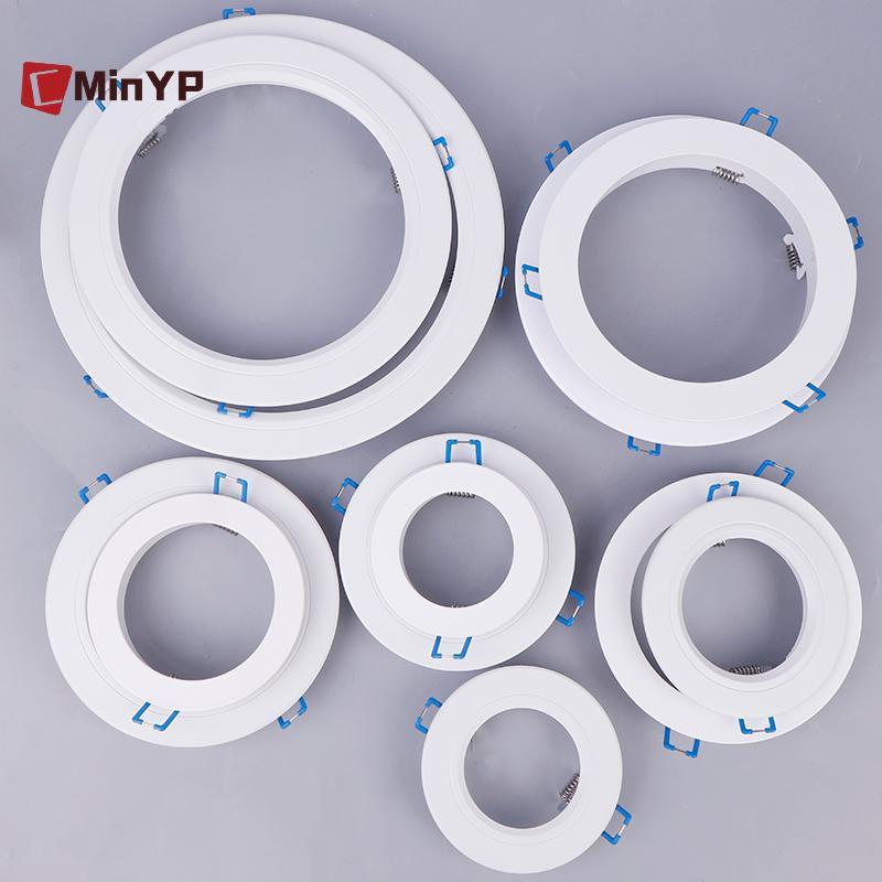 CMinYP LED Downlight Spotlight Braets Đèn đứng Bộ điều hợp Đèn bóng Nhẫn Lỗ phóng to Khung ngoài màu trắng Cắt ra Vòng tròn khắc phục vinh quang
