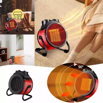 Máy sưởi điện YURUYI, Máy sưởi không gian điều chỉnh bánh răng 3000W, Máy sưởi gốm PTC công suất cao di động 90° Máy sưởi góc có thể điều chỉnh Văn phòng