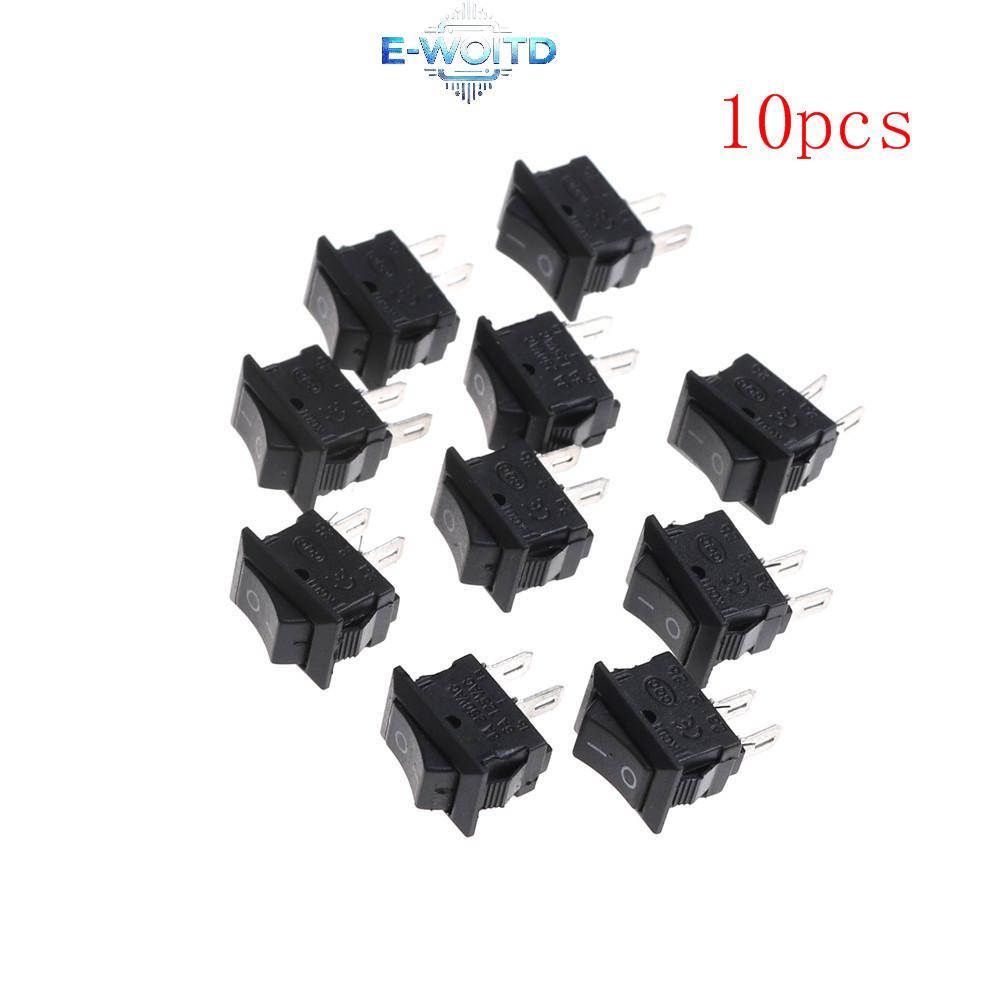 E-WOITD 10 Cái 10 * 15MM Công Tắc Roer Nhỏ KCD1-11 250VAC / 3A 6A 125V AC 2P Công Tắc E-WOITD