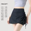 High Top Sports Short Skirt Women's Denim Drawstring Anti-Exposure Yoga A- line Skirt Fitness Pants Skirt Summer Running Skirt tlc8