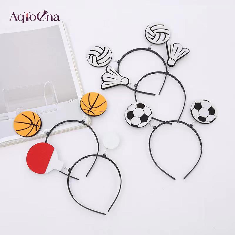 AqToCna Vui Bóng Rổ Cầu Lông Sáng Tạo Bóng Bàn Mùa Xuân Tóc Phụ Kiện Tóc Đội Cổ Vũ Thể Thao AqToCna