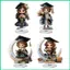 Đồ trang trí tốt nghiệp 2026 4 mảnh 2d Flat Grad Tượng xoay 360 độ Lớp 2026 Đồ trang trí cho jiwvn